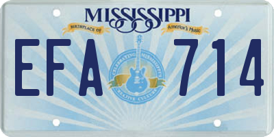 MS license plate EFA714