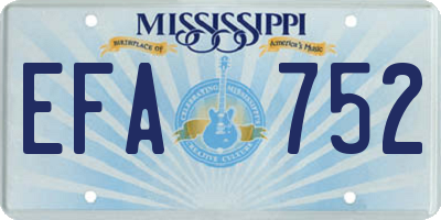 MS license plate EFA752
