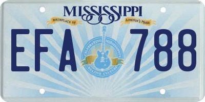 MS license plate EFA788