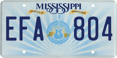 MS license plate EFA804
