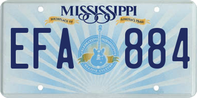 MS license plate EFA884