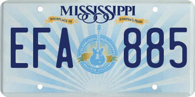 MS license plate EFA885