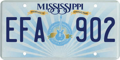 MS license plate EFA902