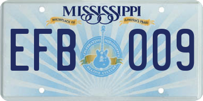 MS license plate EFB009