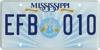 MS license plate EFB010