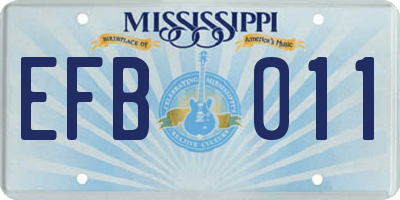 MS license plate EFB011