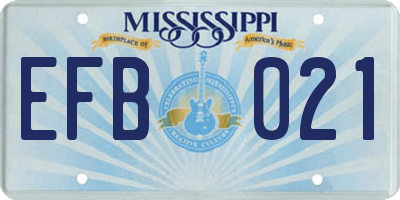MS license plate EFB021