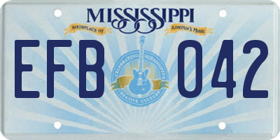 MS license plate EFB042