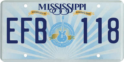 MS license plate EFB118
