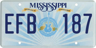 MS license plate EFB187