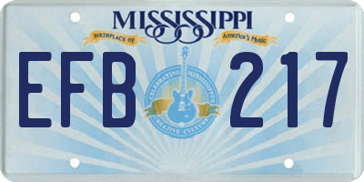 MS license plate EFB217