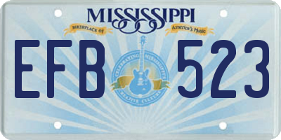 MS license plate EFB523