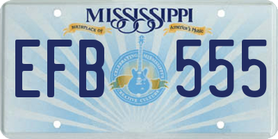 MS license plate EFB555
