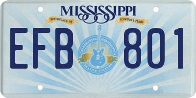 MS license plate EFB801