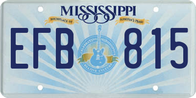 MS license plate EFB815