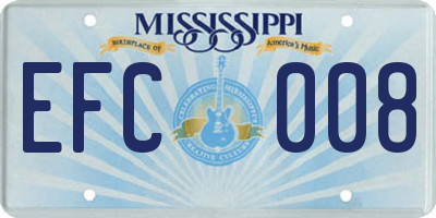 MS license plate EFC008