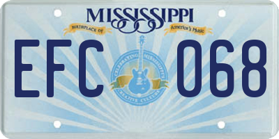 MS license plate EFC068