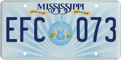MS license plate EFC073