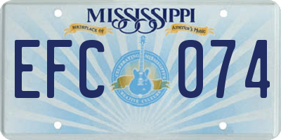 MS license plate EFC074