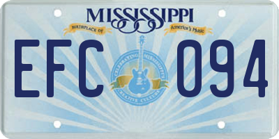 MS license plate EFC094