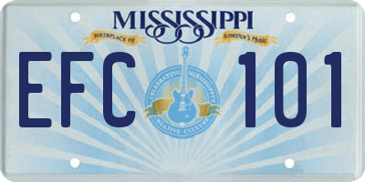 MS license plate EFC101