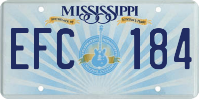 MS license plate EFC184