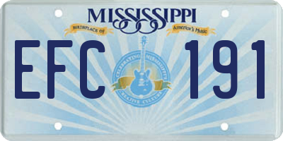 MS license plate EFC191
