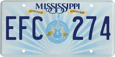 MS license plate EFC274