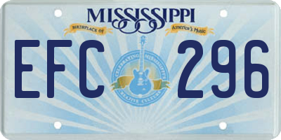 MS license plate EFC296