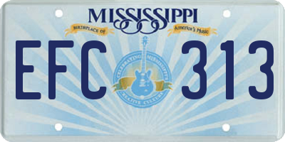 MS license plate EFC313