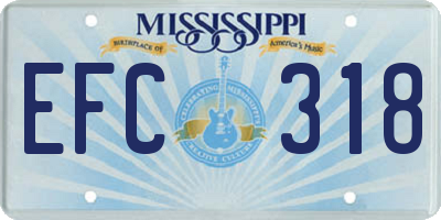 MS license plate EFC318