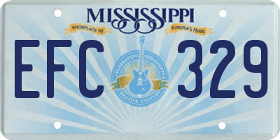 MS license plate EFC329