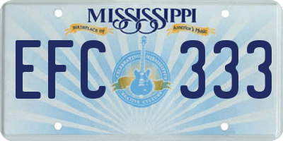 MS license plate EFC333