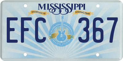 MS license plate EFC367