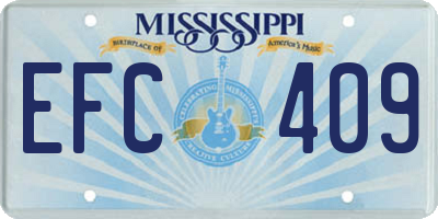 MS license plate EFC409