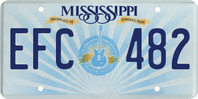 MS license plate EFC482