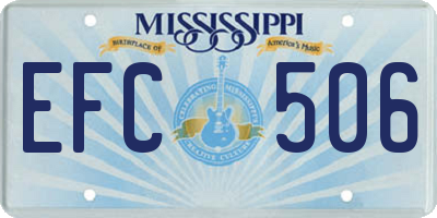 MS license plate EFC506