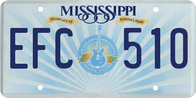 MS license plate EFC510