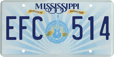 MS license plate EFC514
