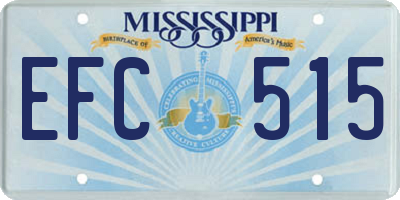 MS license plate EFC515