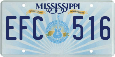 MS license plate EFC516