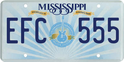 MS license plate EFC555