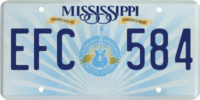 MS license plate EFC584