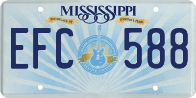 MS license plate EFC588