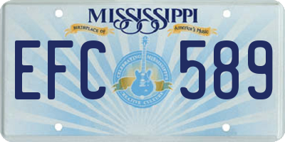 MS license plate EFC589