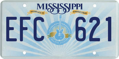 MS license plate EFC621