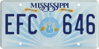 MS license plate EFC646