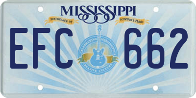 MS license plate EFC662