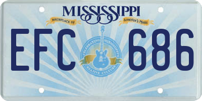 MS license plate EFC686