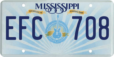 MS license plate EFC708